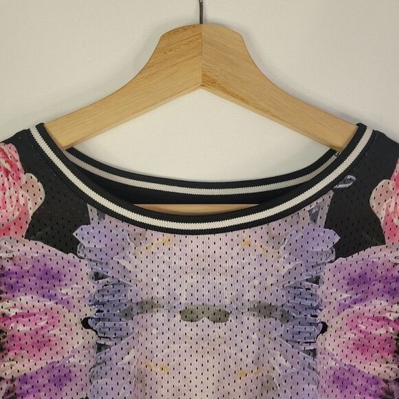 Topshop Crystals And Flowers Graphic Perforated Tee - Picture 7 of 13